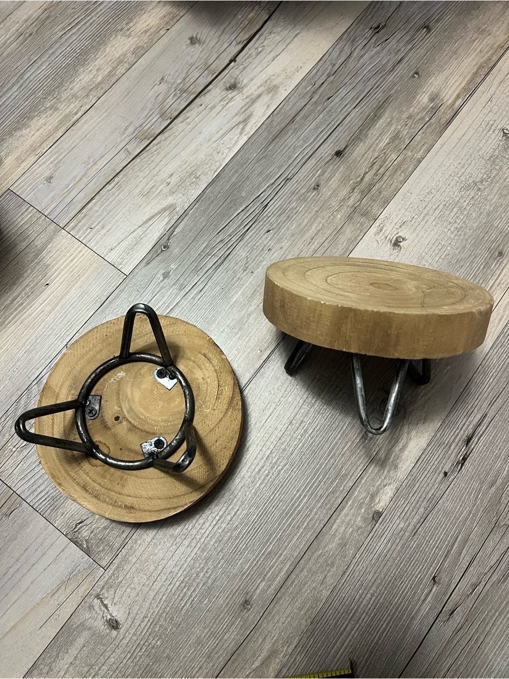 Rustic Round Wood Display Risers - Pair